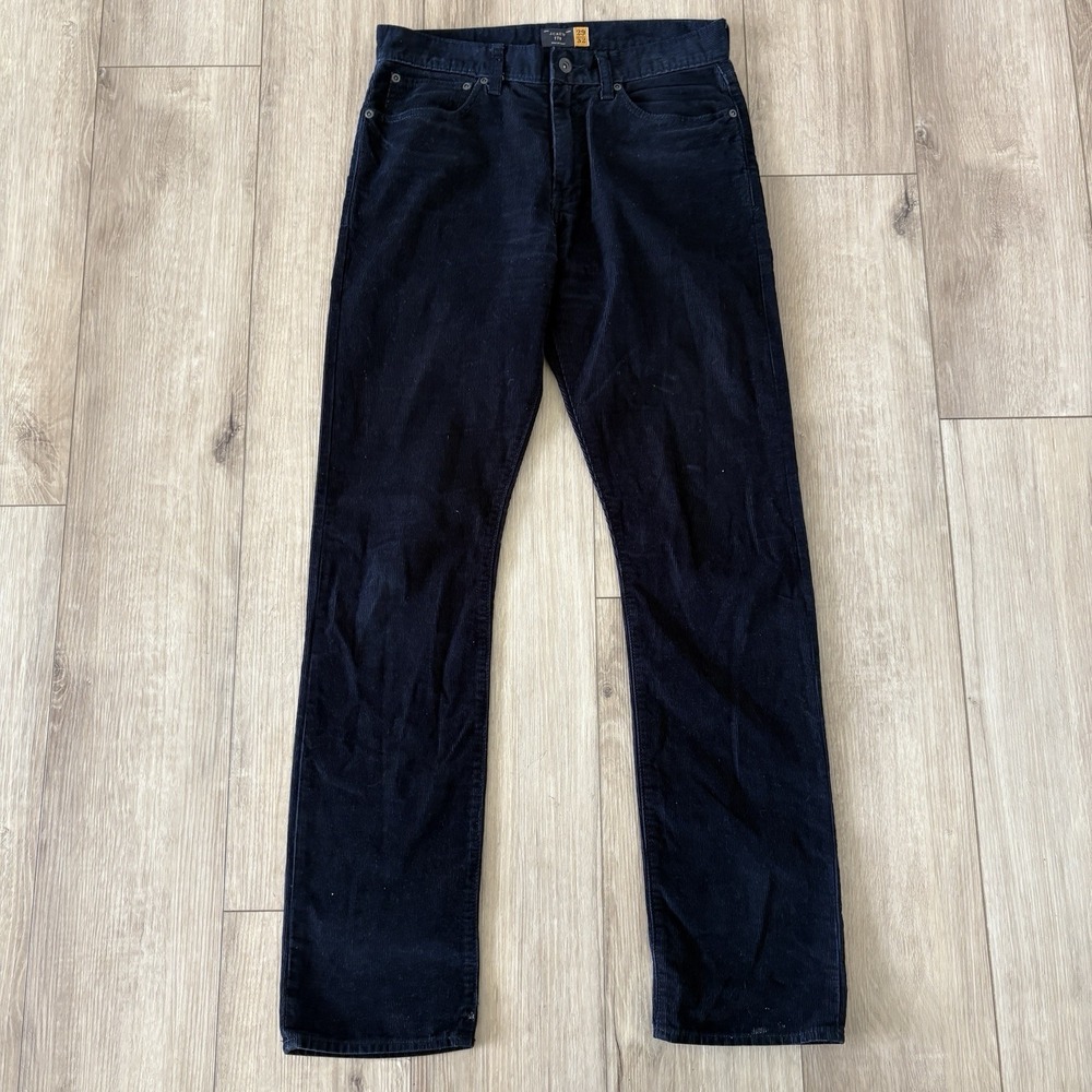J Crew 770 Corduroy Pants 29x32 Dark Black Cotton Slim Straight